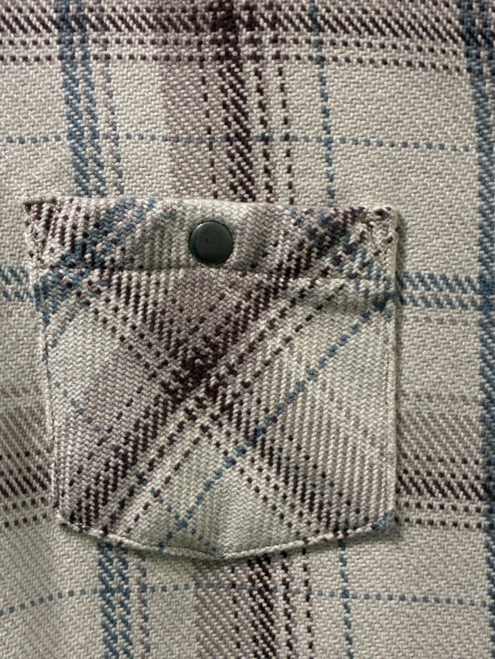KUHL Kleo Taupe/Brown/Blue Plaid Twill Long Sleeve Hooded Shacket Women M NEW - Picture 5 of 15